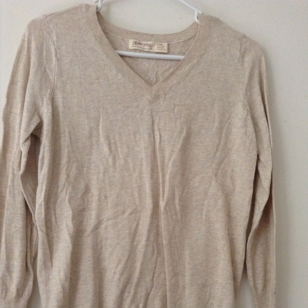 Faded Glory Juniors Cream Sweater Sz Small